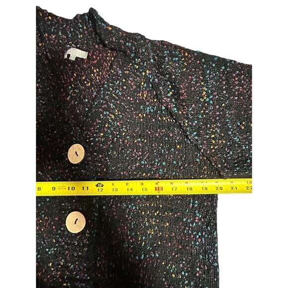 Habitat Sweater Womens Large Black‎ Long Sleeve Wood Button V-Neck Cardig… - Picture 4 of 7